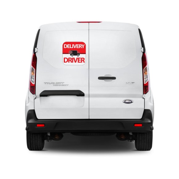One Generic DELIVERY DRIVER Car Door Tail Magnet 9"x9" Sign Food Packages Driver - Picture 2 of 3